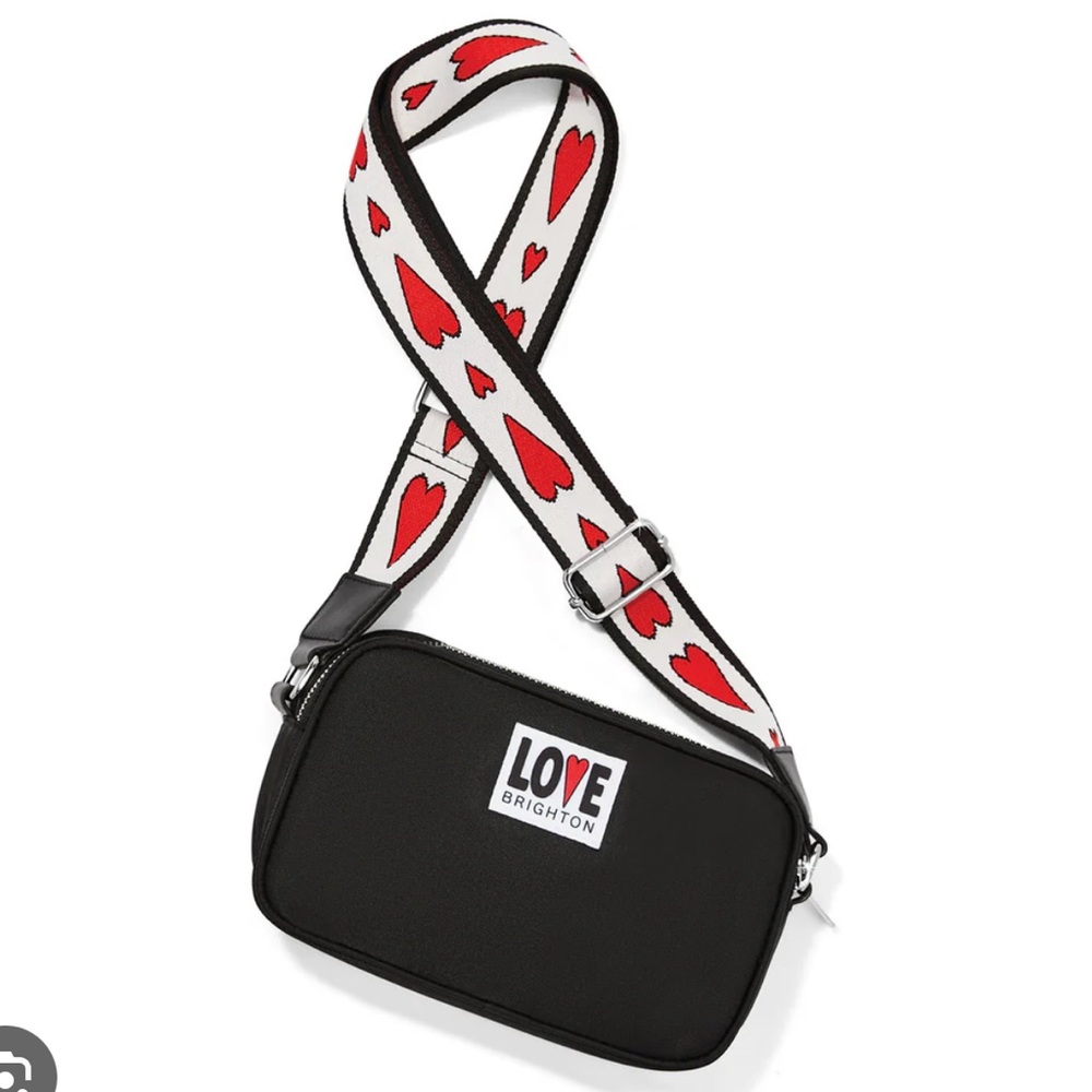 Brighton LOVE Essentials  Black Heart Crossbody Bag